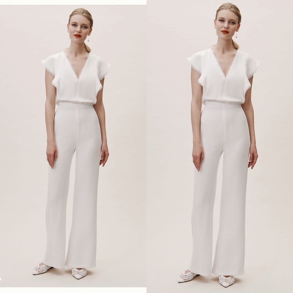 ML Monique Lhuillier Brady Jumpsuit Ivory